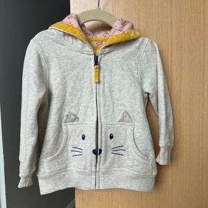 Boden zip front hooded sweatshirt with front pockets size 3-4 yrs